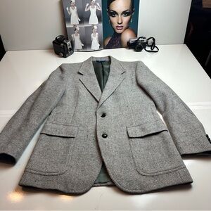 Vintage Pendleton Men’s 40 Gray Herringbone Wool Tweed Sport Coat Blazer